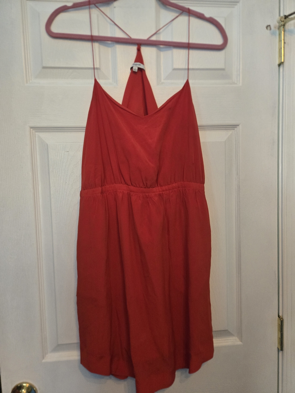 Madewell Silk Red Spaghetti Strap Dress
